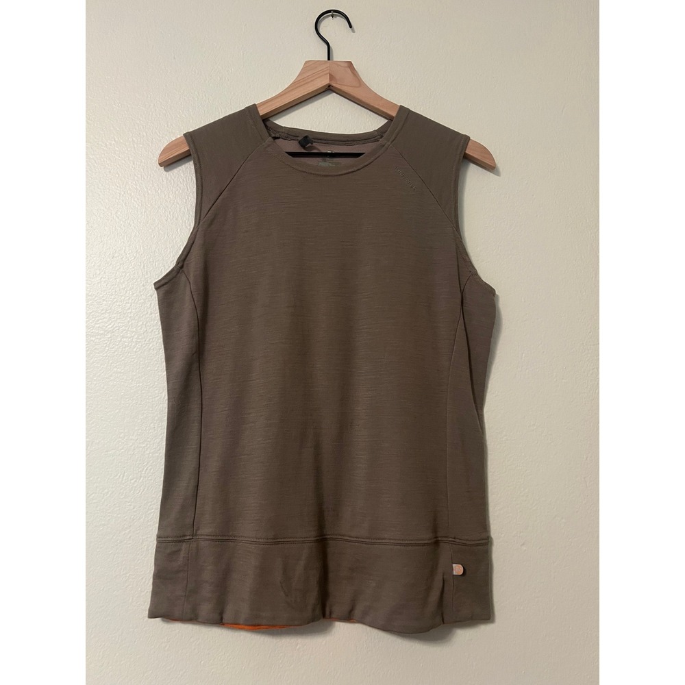 Merrell Mens Merino Wool Blend Sleeveless Hiking Trail Top Brown Medium RN119414